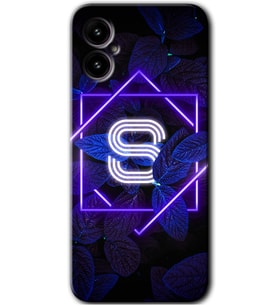 Omix X5 Kılıf HD Desen Baskılı Arka Kapak - Dark Neon Yaprak S Harfi