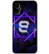 Omix X5 Kılıf HD Desen Baskılı Arka Kapak - Dark Neon Yaprak S Harfi