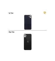 iPhone 11 Siyah Renk Arka Kapak Arka Cam Batarya Kapağı Lazer Kesim Kapak Pil Kapağı
