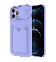 Apple iPhone 12 Pro Kılıf Zore Kartix Kartlık Bölmeli Kılıf (Lila)