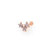 14 Ayar Altın Taşlı Lavoro Tragus Küpe