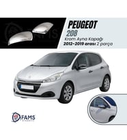 Peugeot 208 Krom Ayna Kapağı 2 parça 2012-2019 arası Paslanmaz Çelik