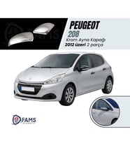 Peugeot 208 Krom Ayna Kapağı 2 parça 2012 ve üzeri Paslanmaz Çelik