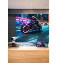 Akıllı Projeksiyon Powerbankli Taşınabilir Sinema Projektörü 4K Hd Kaliteli