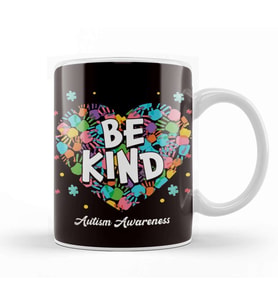 Be Kind Autism Awareness Puzzle Children Heart Son Daughter Kupa Bardak Porselen
