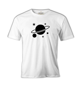 Saturn IV Logo Beyaz Erkek Tshirt
