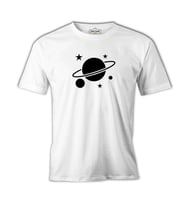 Saturn IV Logo Beyaz Erkek Tshirt