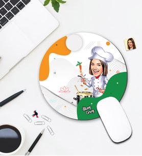 Kişiye Özel Karikatür Şef Tasarımlı Mouse Pad 073