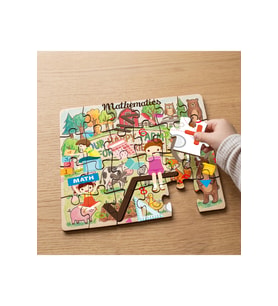 Matematik Seven Mutlu Çocuklar Tasarımlı 24 Parça Ahşap Çocuk Puzzle MPK0905