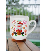 Noel Baba Happy Christmas Baskılı Lüx Kupa Bardak Porselen Çay Kahve Fincanı