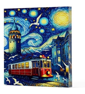 Van Gogh 1 - Galata Çizgili Yan Boyamalı Defter