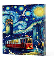 Van Gogh 1 - Galata Çizgili Yan Boyamalı Defter