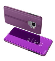 Samsung Galaxy S9 Uyumlu Aynalı Kapaklı Lüx Kılıf (Mor)