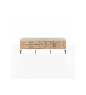 Arges TV Ünitesi Tek Raflı 2 Çekmeceli 2 Kapaklı 176x30x51 Aytaşı-Çam