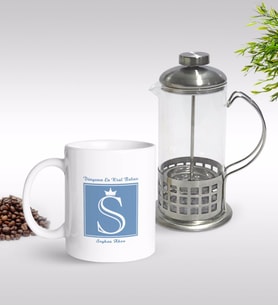 BK Gift Kişiye Özel Dünyanın En Kral Babası Tasarımlı Kupa & French Press Seti-1 (Model 1)