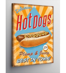 Kanvas Tablo Hot Dogs Temalı