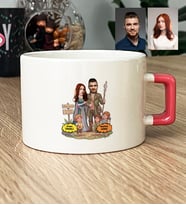 Kişiye Özel Karikatürlü Orta Dünya Sevgililer Lüks Fincan Sevgililer Günü Hediyesi