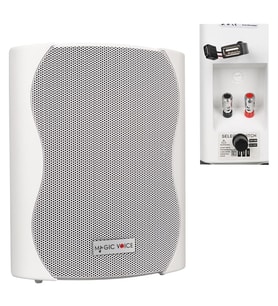 Magicvoice F-LHY4S 4 İnç 10 Cm Hat Trafolu Duvar Tipi Sütun Okul Cami Hoparlör 10W RMS 150W Peak MP3 USB Uyumlu Beyaz