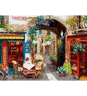 Arka Sokaklar Sayılarla Boyama Seti 40x50 cm (Tuvale Gerili)