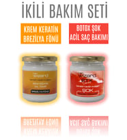 Hair Wizard Krem Keratin Bakım Brezilya Fönü ve Botox Acil Bakım Şok Terapi / 2'si Bir Arada