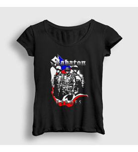 Presmono Kadın Siyah Heroes Sabaton T-Shirt 108680tt