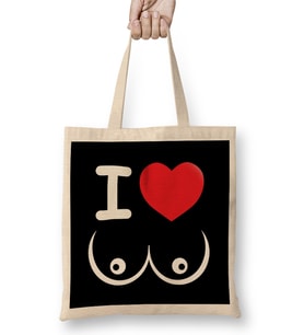 I Love Boobs Boobies Bez Çanta Uzun Saplı