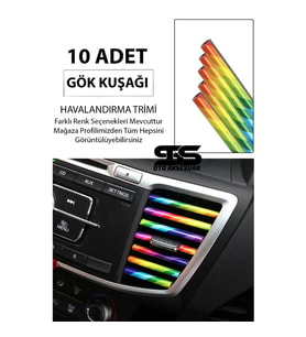 Araç Içi Klima Havalandırma Izgarası Gökkuşağı Trim Seti Film Şerit Havalandırma Izgarası Gökkuşağı Trim Şerit