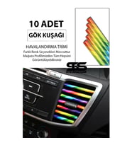 Araç Içi Klima Havalandırma Izgarası Gökkuşağı Trim Seti Film Şerit Havalandırma Izgarası Gökkuşağı Trim Şerit