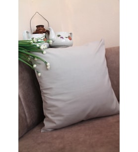 Kül Rengi Premium %100 Pamuklu Fermuarsız Kırlent Kılıfı 43x43cm