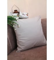 Kül Rengi Premium %100 Pamuklu Fermuarsız Kırlent Kılıfı 43x43cm
