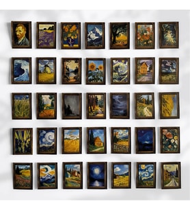 50’li Van Gogh Sanat Tablosu Stilinde Pul Sticker Seti  Scrapbook & Journal Çıkartmaları (Çok Renkli)