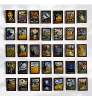 50’li Van Gogh Sanat Tablosu Stilinde Pul Sticker Seti  Scrapbook & Journal Çıkartmaları (Çok Renkli)