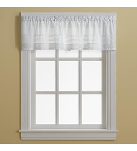 Lexroo CHF & You Beyaz Kroşe Kafe Mutfak Perdesi Pencere Valance, Çubuk Cep, 132 G x 44 U inç