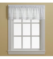 Lexroo CHF & You Beyaz Kroşe Kafe Mutfak Perdesi Pencere Valance, Çubuk Cep, 132 G x 44 U inç