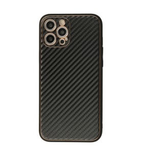 Apple İphone 12 Pro Max Kılıf Coco Karbon Silikon - Siyah