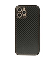 Apple İphone 12 Pro Max Kılıf Coco Karbon Silikon - Siyah