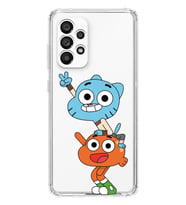 Samsung Galaxy A53 Uyumlu Gumball & Darwin Tasarımlı Şeffaf Telefon Kılıfı