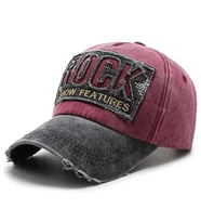 Valkyrie Rock Eskitme Trucker Şapka Unisex Metal Tokalı Ayarlanabilir Vintage Kırmızı Siyah