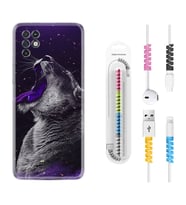 INFINIX Note 11 Pro Note 10 Hot 9 Play Kılıf Kablo Koruma Spiral Silikon Purple Leopar 1750