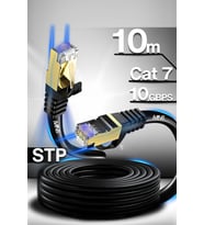 MN6 M109F Cat7 Kablo 10 Metre/Bakır Tel-10gbps-50 Mikron Altın Kaplama/10M Cat7 Ethernet Kablosu