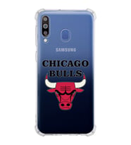 Samsung Galaxy M30  Köşe Korumalı Antişok Kapak Chicago Bulls Tasarımlı Şeffaf Silikon Kılıf