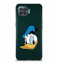 Oppo Reno 4 Lite Soft Premier Kapak Donald Duck-B Tasarımlı Silikon Kılıf - Yeşil (Şeffaf)