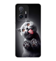 PrintiFy Xiaomi Mi 11T ile Uyumlu Kedi 2 Kamera Korumalı Şeffaf Kılıf