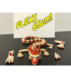 Flexi Ejderha 65 cm - 3D Yazıcı Hareketli Dev Ejderha Figürü - Articulated Dragon