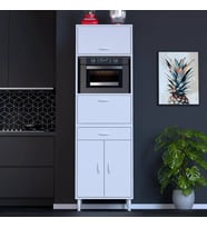 Modilayn ENNET: 60x194.6x48 cm Fırın / Mikrodalga Dolabı 1 Çekmece, 4 Kapaklı. Mutfağınıza Yer Açın!