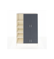 Hyperion Dolap 6 Raflı 4 Kapaklı Tek Askılı 132x44x195 Aytaşı-Antrasit/Aytaşı