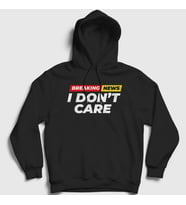 Presmono Unisex Beyaz Breaking News I Don't Care Kapüşonlu Sweatshirt 520489tt (Siyah)