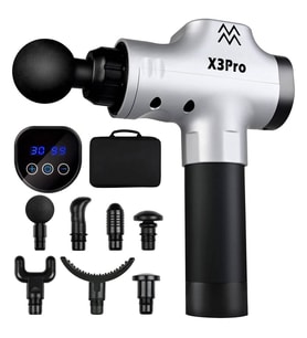 Kraft Hart X3PRO Masaj Tabancası 24V Spor 30 Hız Vurmalı Süper Sessiz Fırçasız Motor Gümüş