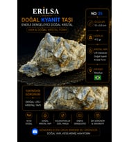 Sertifikalı Doğal Kyanit Taşı Ham Kristal Kütle Mineral Kaya No 25