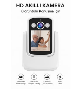 HD Akıllı Kamera Wi-Fi Destekli, Görüntülü Konuşma Destekli , Gece Görüşü, İnsan Takibi CR08